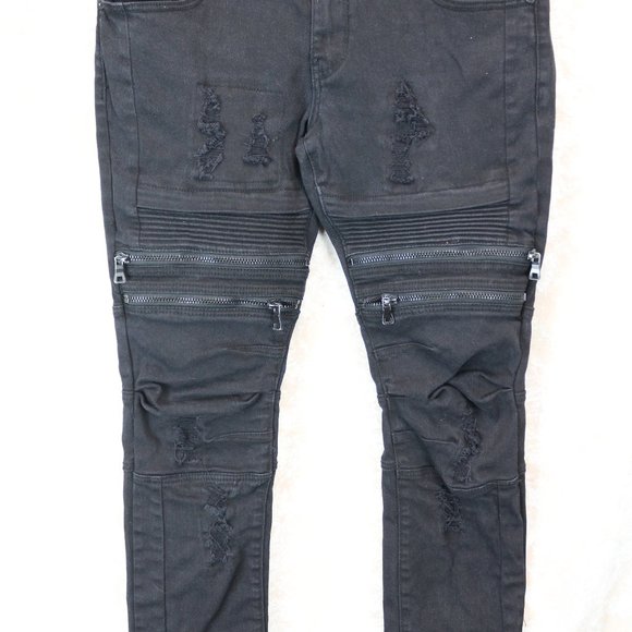 8ighth Dstrkt Other - Mens Eighth Dstrkt Moto Zip Rip Tear Jeans Size 36